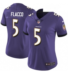 Womens Nike Baltimore Ravens 5 Joe Flacco Purple Team Color Vapor Untouchable Limited Player NFL Jersey