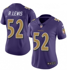 Womens Nike Baltimore Ravens 52 Ray Lewis Limited Purple Rush Vapor Untouchable NFL Jersey