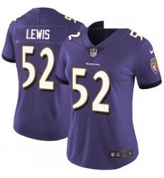 Womens Nike Baltimore Ravens 52 Ray Lewis Purple Team Color Vapor Untouchable Limited Player NFL Jersey