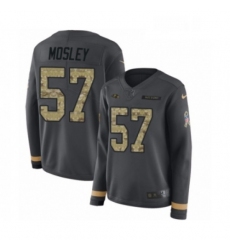 Womens Nike Baltimore Ravens 57 CJ Mosley Limited Black Salute to Service Therma Long Sleeve NFL Jersey