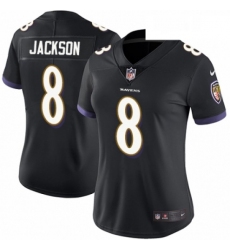 Womens Nike Baltimore Ravens 8 Lamar Jackson Black Alternate Vapor Untouchable Limited Player NFL Jersey