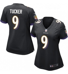 Womens Nike Baltimore Ravens 9 Justin Tucker Game Black Alternate NFL Jersey