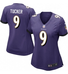 Womens Nike Baltimore Ravens 9 Justin Tucker Game Purple Team Color NFL Jersey