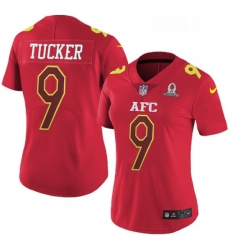 Womens Nike Baltimore Ravens 9 Justin Tucker Limited Red 2017 Pro Bowl NFL Jersey