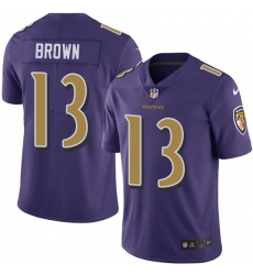 Nike Ravens #13 John Brown Purple Youth Stitched NFL Limited Rush Jersey