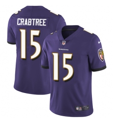 Nike Ravens #15 Michael Crabtree Purple Team Color Youth Stitched NFL Vapor Untouchable Limited Jersey