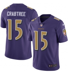 Nike Ravens #15 Michael Crabtree Purple Youth Stitched NFL Limited Rush Jersey