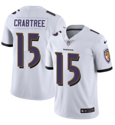 Nike Ravens #15 Michael Crabtree White Youth Stitched NFL Vapor Untouchable Limited Jersey