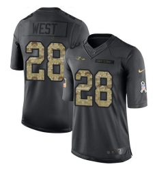 Nike Ravens #28 Terrance West Black Youth Stitched NFL Limited 2016 Salute to Service Jersey
