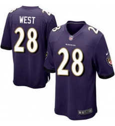 Nike Ravens 28 Terrance West Purple Team Color Youth Stitched NFL New Elite Jersey