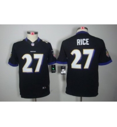 Nike Youth Baltimore Ravens #27 Rice Black Color[Youth Limited Jerseys]