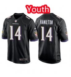 Youth Baltimore Ravens 14 Kyle Hamilton Black Jersey