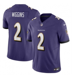 Youth Baltimore Ravens 2 Nate Wiggins Purple 2024 Draft F U S E Vapor Limited Football Jersey