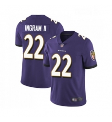Youth Baltimore Ravens 22 Mark Ingram II Purple Team Color Vapor Untouchable Limited Player Football Jersey