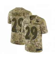 Youth Baltimore Ravens 29 Earl Thomas III Limited Camo 2018 Salute to Service Football Jersey