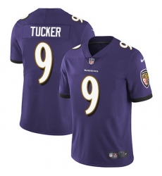 Youth Baltimore Ravens 9 Justin Tucker Purple Vapor Untouchable Limited Stitched Jersey 