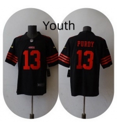 Youth Nike 49ers 13 Brock Purdy Black Vapor Untouchable Limited Jersey
