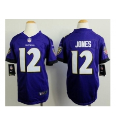 Youth Nike Baltimore Ravens #12 Jacoby Jones Purple Team Color Stitched NFL New Elite Jersey