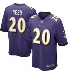 Youth Nike Baltimore Ravens 20# Ed Reed Game Purple Color Jersey