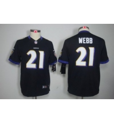 Youth Nike Baltimore Ravens #21 Lardarius Webb Black Color[Youth Limited Jerseys]