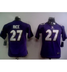 Youth Nike Baltimore Ravens #27 Ray Rice Purple Jerseys
