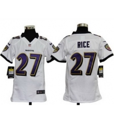 Youth Nike Baltimore Ravens #27 Ray Rice White Jerseys