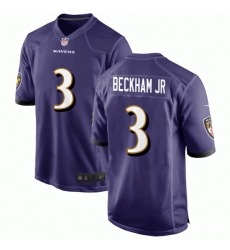 Youth Nike Baltimore Ravens #3 Beckham Jr Purple NFL Vapor Limited Jerseys
