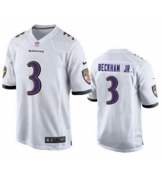 Youth Nike Baltimore Ravens #3 Beckham Jr White NFL Vapor Limited Jerseys
