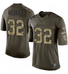 Youth Nike Baltimore Ravens 32 Eric Weddle Elite Green Salute to Service NFL Jersey