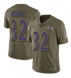 Youth Nike Baltimore Ravens 32 Eric Weddle Limited Olive 2017 Salute to Service NFL Jersey