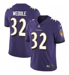 Youth Nike Baltimore Ravens 32 Eric Weddle Purple Team Color Vapor Untouchable Limited Player NFL Jersey