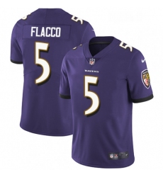 Youth Nike Baltimore Ravens 5 Joe Flacco Elite Purple Team Color NFL Jersey