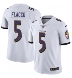 Youth Nike Baltimore Ravens 5 Joe Flacco Elite White NFL Jersey