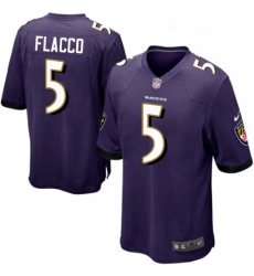 Youth Nike Baltimore Ravens 5 Joe Flacco Game Purple Team Color NFL Jersey