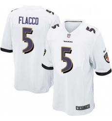 Youth Nike Baltimore Ravens 5 Joe Flacco Game White NFL Jersey