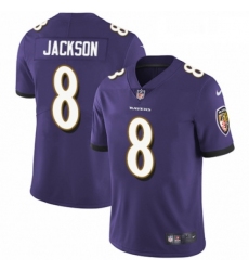 Youth Nike Baltimore Ravens 8 Lamar Jackson Purple Team Color Vapor Untouchable Elite Player NFL Jersey