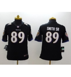 Youth Nike Baltimore Ravens 89 Steve Smith Sr Black Alternate Stitched NFL Limited Jersey