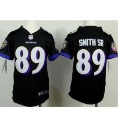 Youth Nike Baltimore Ravens #89 Steve Smith Sr Black Stitched NFL Elite Jersey