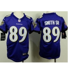 Youth Nike Baltimore Ravens 89 Steve Smith Sr Purple Team Color Stitched NFL Jersey