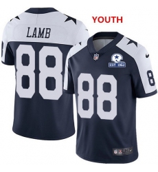 Youth Nike Cowboys 88 CeeDee Lamb Thanksgiving With Established In 1960 Patch NFL Vapor Untouchable Limited Jersey