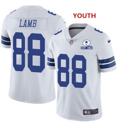 Youth Nike Cowboys 88 CeeDee Lamb White Color With Established In 1960 Patch NFL Vapor Untouchable Limited Jersey