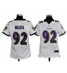 Youth Nike NFL Baltimore Ravens #92 Haloti Ngata White Jerseys