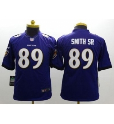 Youth Nike Ravens #89 Steve Smith Sr Purple Team Color Stitched NFL New Limited Jersey