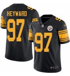 Youth Nike Steelers #97 Cameron Heyward Black Stitched NFL Limited Rush Jersey