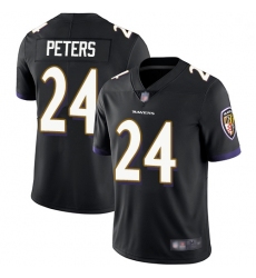 Youth Ravens 24 Marcus Peters Black Alternate Stitched Football Vapor Untouchable Limited Jersey
