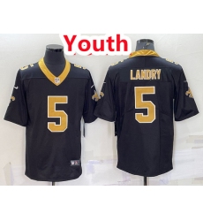 Youth Saints 5 Jarvis Landry Black Jersey