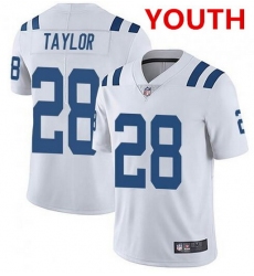 Youth indianapolis colts 28 jonathan taylor white stitched nike jersey 