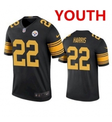 Youth pittsburgh steelers 22 najee harris black color rush limited jersey 