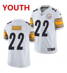 Youth pittsburgh steelers 22 najee harris white 2021 limited football jersey 
