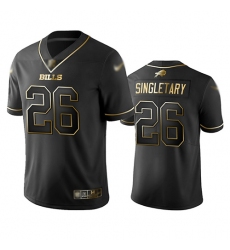 Bills 26 Devin Singletary Black Men Stitched Football Limited Golden Edition Jersey